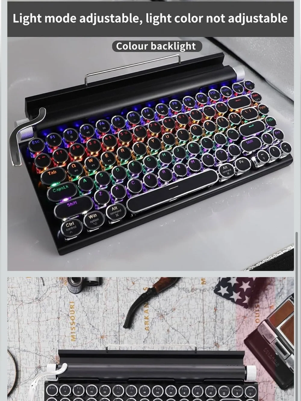 Adventurers Retro Mechanical Bluetooth Keyboard for Tablets